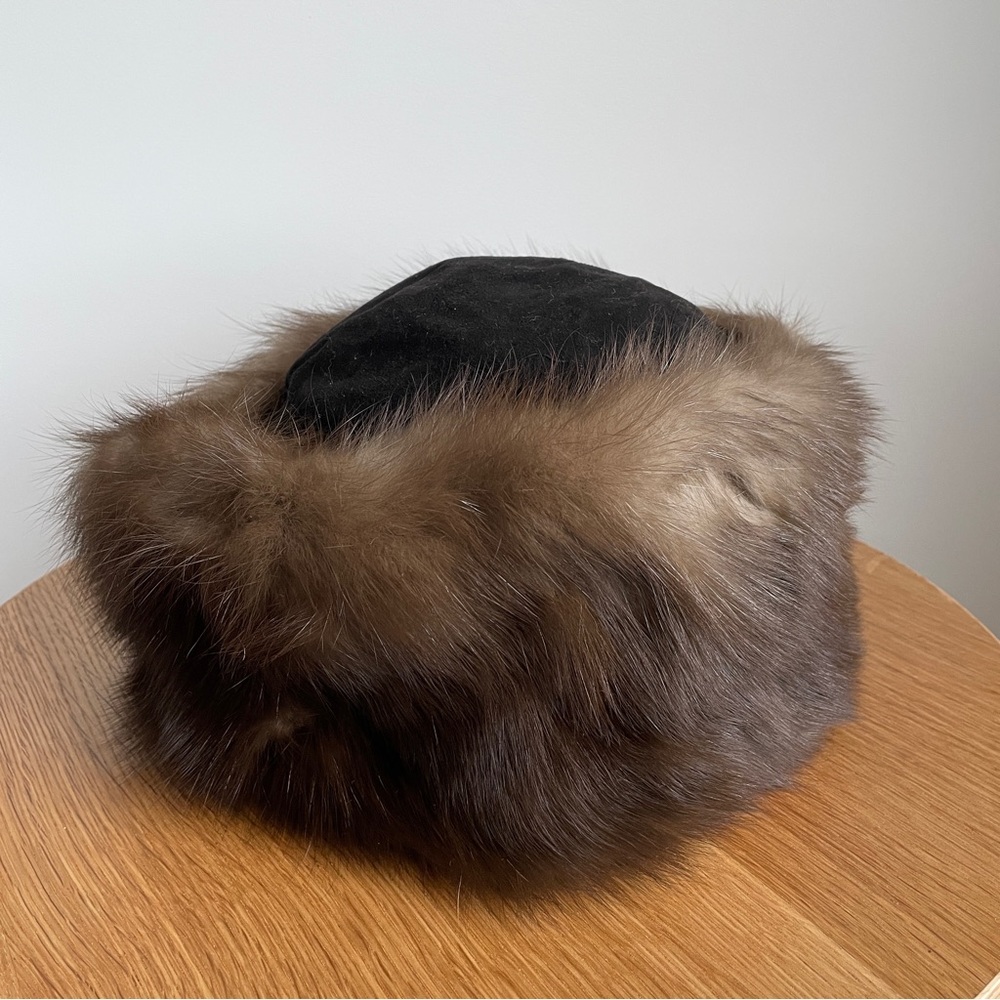Christian Dior vintage fur and suede hat